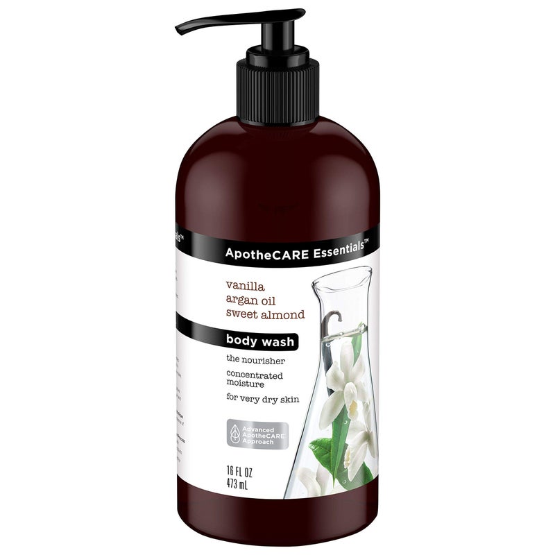 ApotheCARE Essentials The Nourisher Body Wash, Vanilla, Argan Oil, Sweet Almond, 16 oz - Image 3