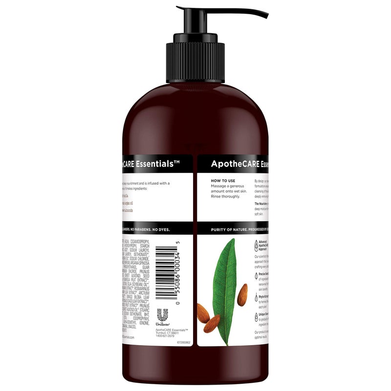 ApotheCARE Essentials The Nourisher Body Wash, Vanilla, Argan Oil, Sweet Almond, 16 oz - Image 2