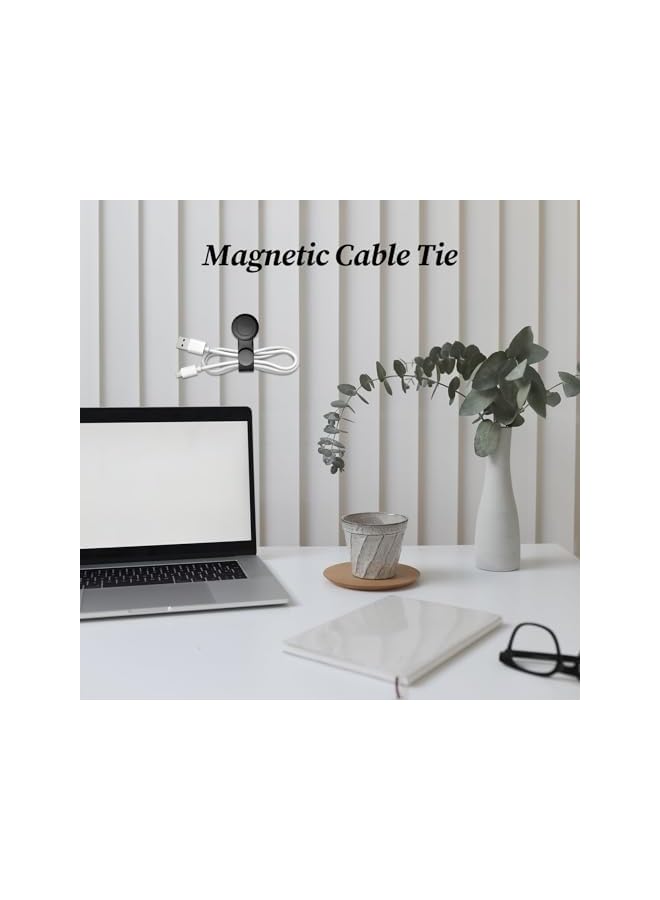 S-TOP Magnetic Cord Ties, 6Pcs Silicone Cable Straps for Wire Organization, 3.94 x 0.67 x 0.24 Inches Strong Reusable Cord Holders for Indoor, Home, Office, School, Travel, and Outdoor Use - Image 5