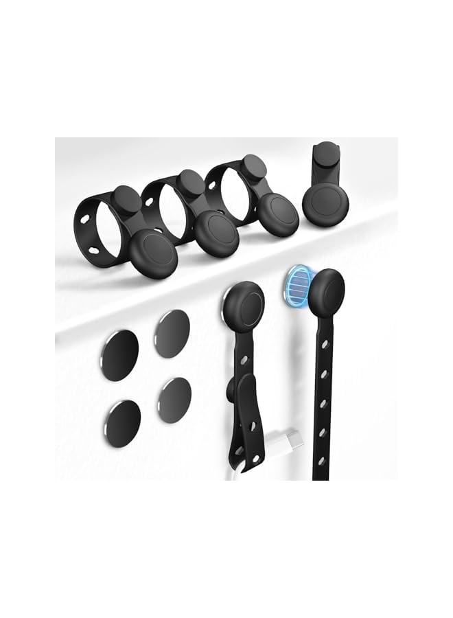 S-TOP Magnetic Cord Ties, 6Pcs Silicone Cable Straps for Wire Organization, 3.94 x 0.67 x 0.24 Inches Strong Reusable Cord Holders for Indoor, Home, Office, School, Travel, and Outdoor Use - Image 4