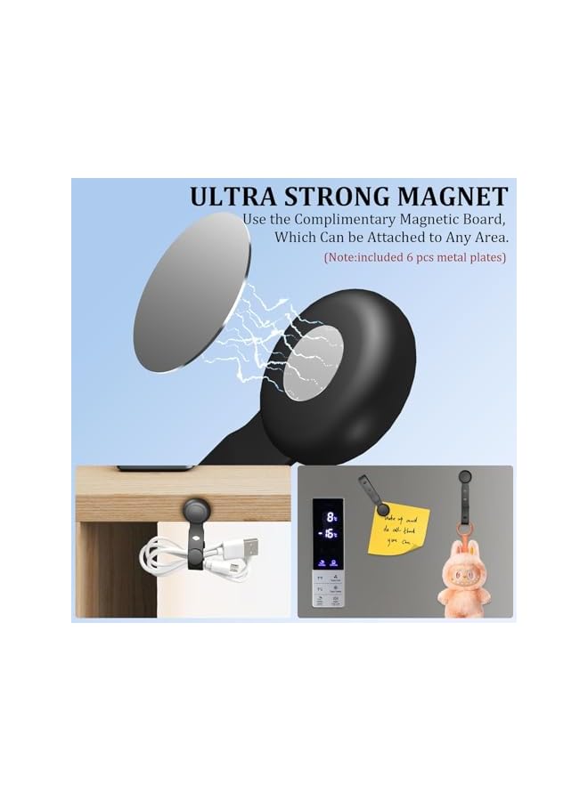 S-TOP Magnetic Cord Ties, 6Pcs Silicone Cable Straps for Wire Organization, 3.94 x 0.67 x 0.24 Inches Strong Reusable Cord Holders for Indoor, Home, Office, School, Travel, and Outdoor Use - Image 2