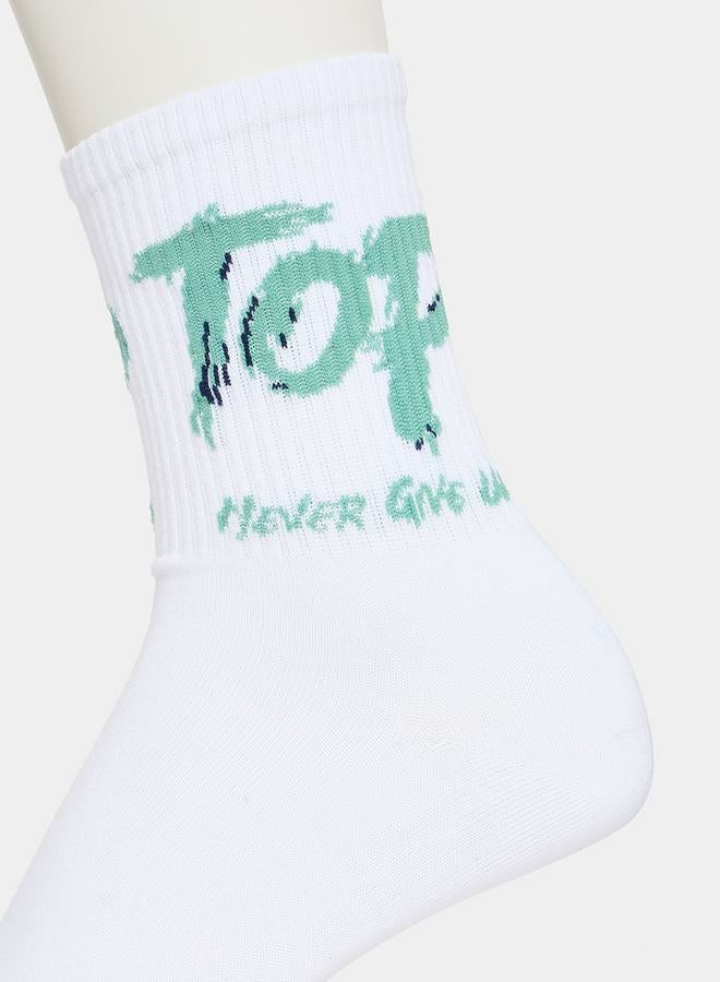 Styli Graphic Print Crew Socks  - Image 2