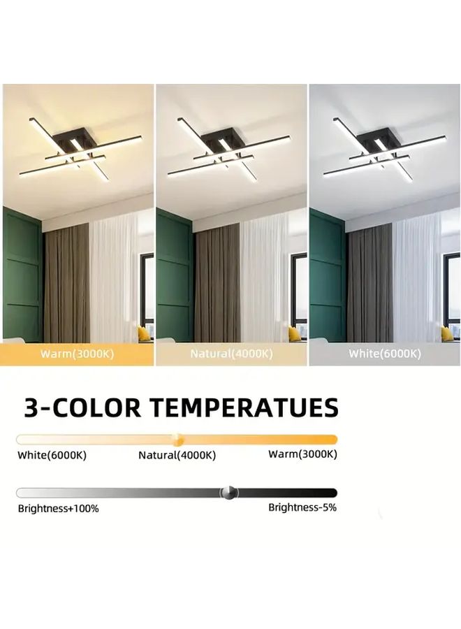 Modern LED Ceiling Light Fixture Black 3 Color Modes Flush Mount Dimmable Aluminum Adjustable Color Temperature 3000K to 6000K for Bedroom Kitchen Living Room Hallway Entrance Minimalist Design - Image 5