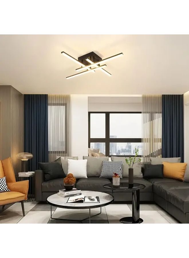 Modern LED Ceiling Light Fixture Black 3 Color Modes Flush Mount Dimmable Aluminum Adjustable Color Temperature 3000K to 6000K for Bedroom Kitchen Living Room Hallway Entrance Minimalist Design - Image 1