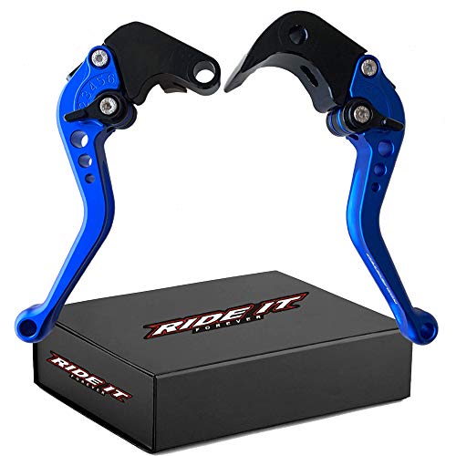 RIDE IT FOREVER Short Adjustable Brake Clutch Levers for GSXR 600 GSXR 750 2006-2022,GSXR 1000 2005-2006,GSXR1000 2009-2022,GSX-S1000/F/ABS 2015-2020-Blue - Image 1