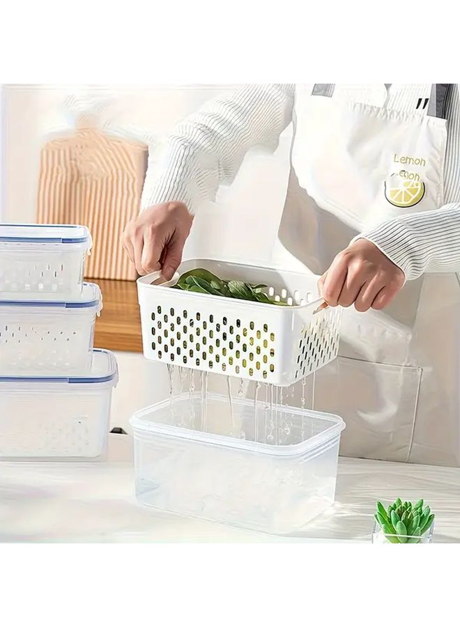 طقم أزرق مكون من حاويتين لتخزين الطعام محكمتي الإغلاق، قابلة لإعادة الاستخدام، مقاومة للتسرب، مع أغطية - Image 4
