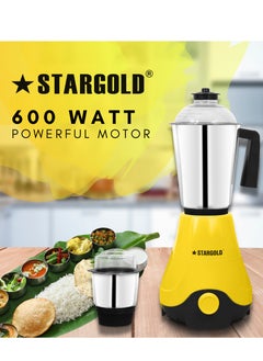 Stargold 2 In 1 Mixer Grinder 600 Watts Powerful Copper Motor With 1.2 Liter 3 Stainless Steel Liquidizing Jar And Blades  - Image 2
