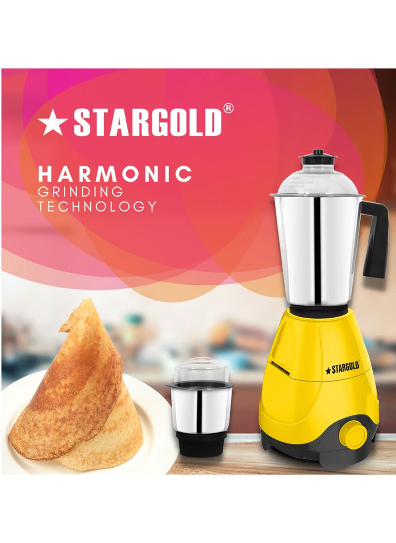 Stargold 2 In 1 Mixer Grinder 600 Watts Powerful Copper Motor With 1.2 Liter 3 Stainless Steel Liquidizing Jar And Blades  - Image 4