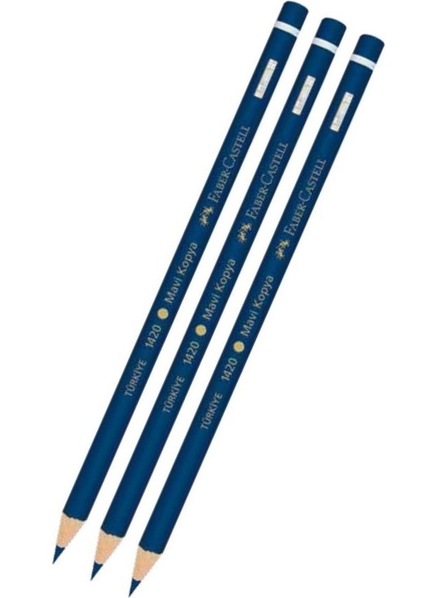 FABER-CASTELL - Blue Pencil Copy 3 Pieces Faber Blue Pencil Title Pen 3 Pieces - Image 1