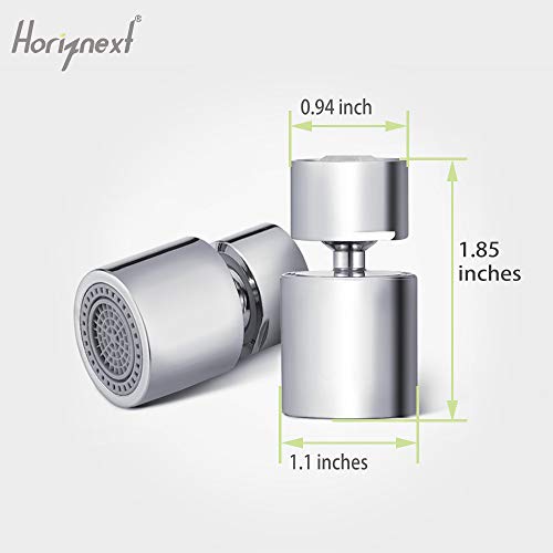 Horiznext faucet aerator for kitchen bathroom sink, tap head sprayer 360 degree swivel filter attachment hose extender no splash water nozzle (1 pc with adapter) - Image 4