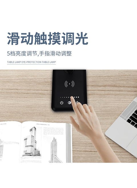New Wireless Charging Folding 5 Color Temperature 25 Brightness Adjustment Eye Protection LED Desktop Learning Work Desk Lamp