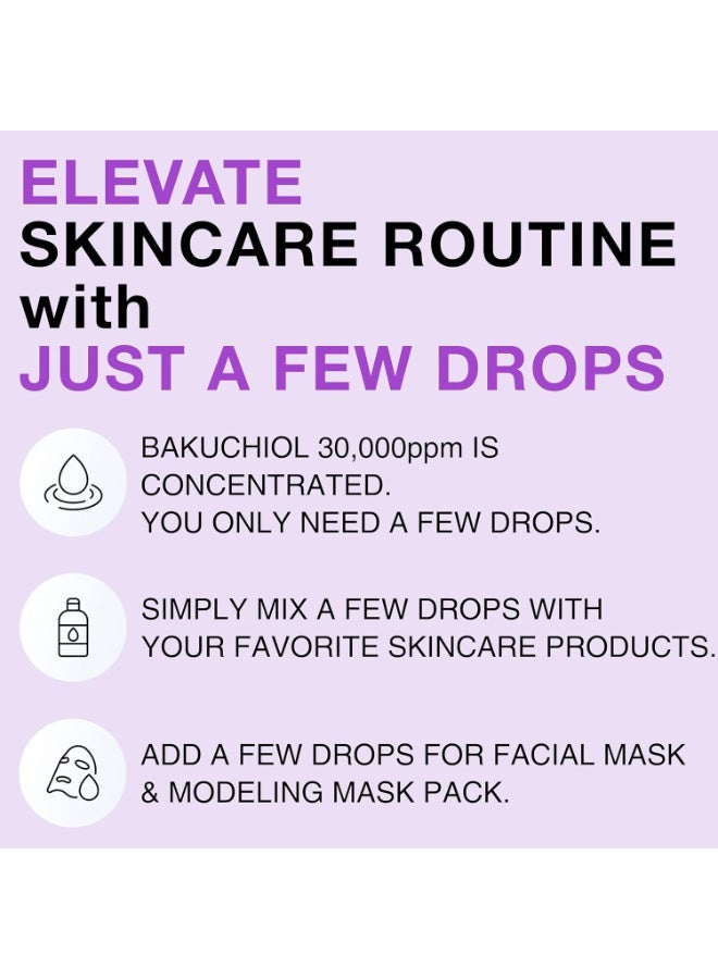 CELDYQUE Korean Bakuchiol Concentrate Mixin Serum 30000 ppm High Potency Retinol Alternative Wrinkle Reduction Skin Firming Smoothing AntiAging Sensitive Skin Vegan CrueltyFree NonGMO 2 oz - Image 2