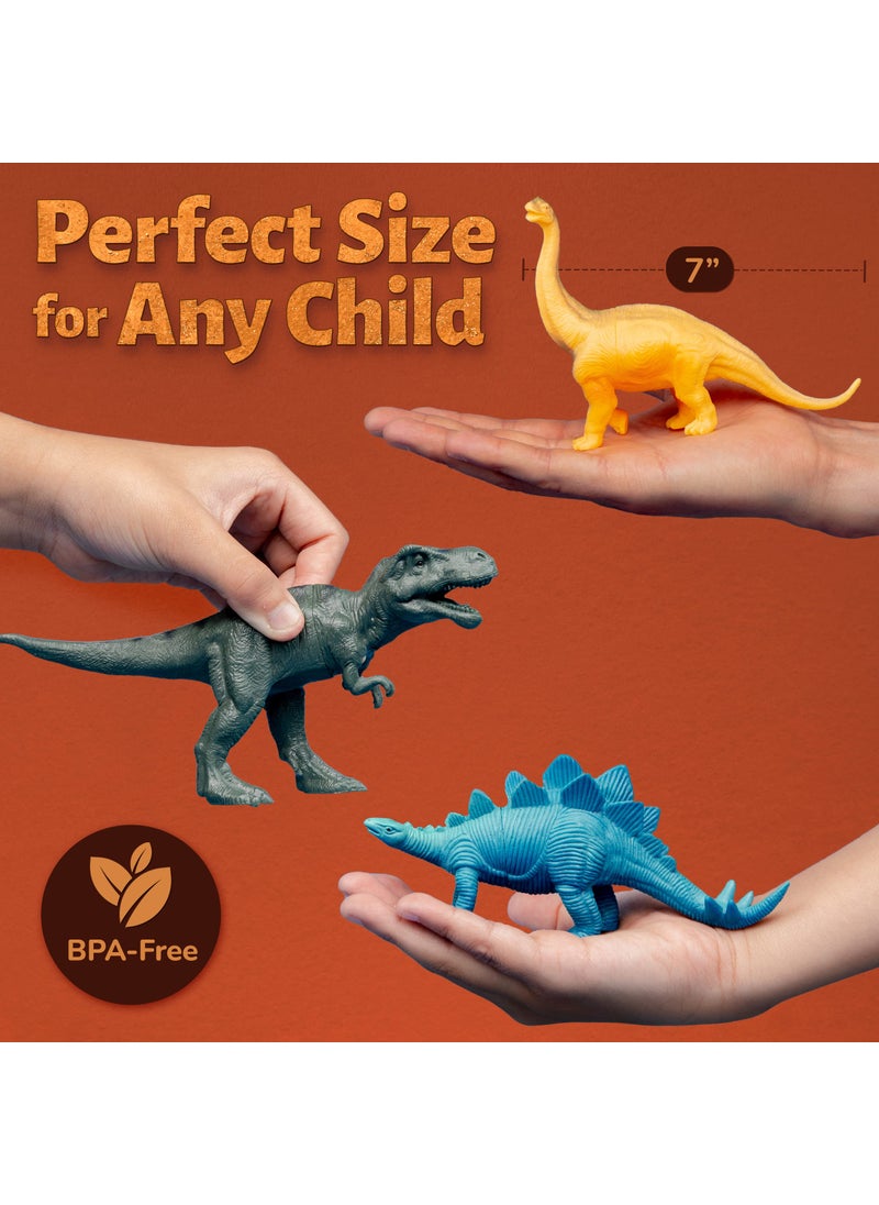 Li'l-Gen Li'l-Gen Dinosaur Toys for Boys & Girls, Kids 3+ - 12 Realistic Looking 7” Dinosaur Toy Figures with Interactive Sound Book, Activity Play Mat, Tree Figures, and Rocks - Educational Children Play Set  - Image 5