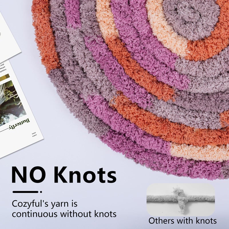 Cozyful Chunky Yarn for Hand Knitting - #10 Chunky Chenille Blanket Yarn, Jumbo Big Thick Chunky Yarns for Crocheting, Tie Dye Bulky Knit Yarns, 8 Skein (25 yds 8 oz Each Skein), Purple & Orange - Image 4