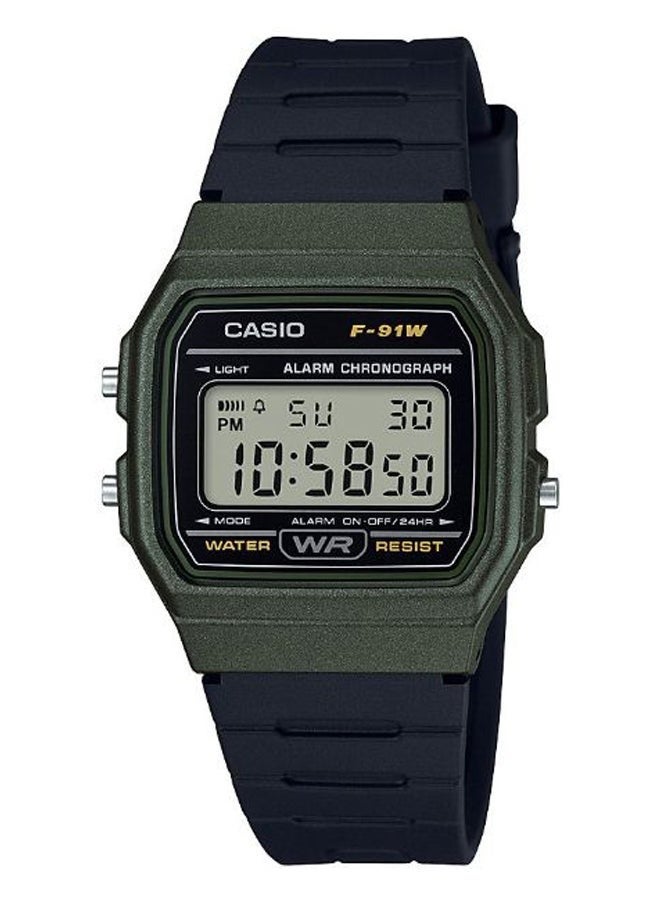 كاسيو F-91WM-3ADF ساعة رقمية راتنج للرجال، 39 ملم، أسود - Image 1