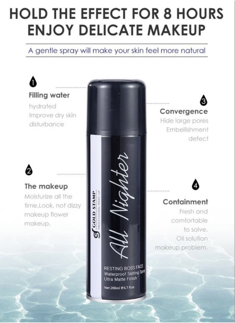 Handaiyan Setting Spray Makeup Dewy Finish Matte Mist Waterproof Ultra Long Lasting,Fresh,Non-sticky and Breathable Makeup Fixer Keep It Perfect Resting Boss Face for All Skins 200ml Clear  - Image 3