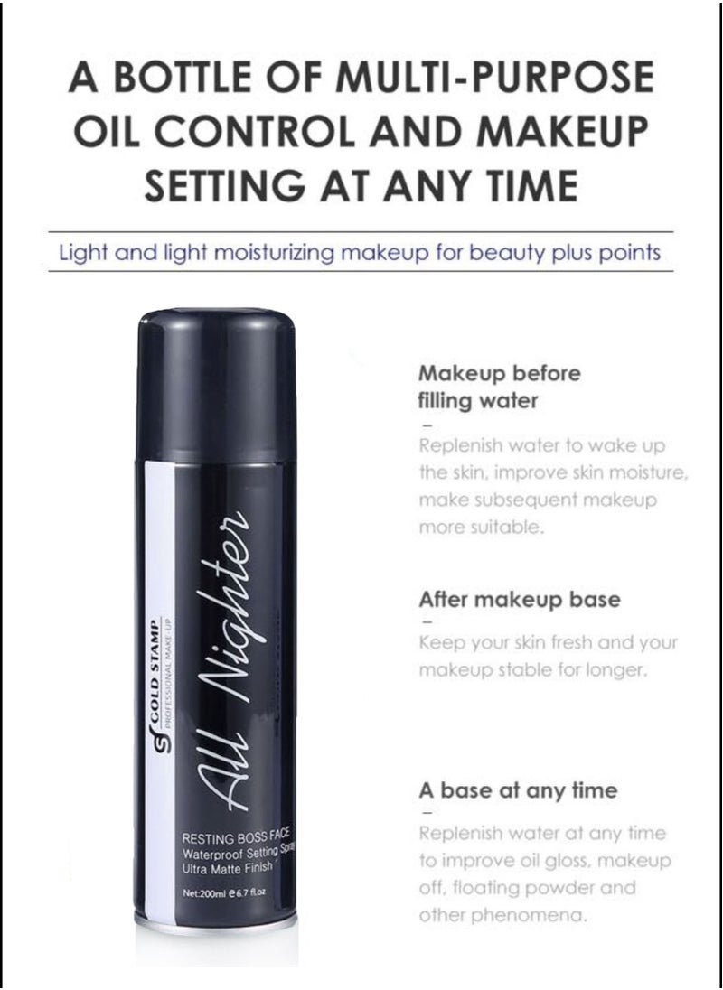 Handaiyan Setting Spray Makeup Dewy Finish Matte Mist Waterproof Ultra Long Lasting,Fresh,Non-sticky and Breathable Makeup Fixer Keep It Perfect Resting Boss Face for All Skins 200ml Clear  - Image 5
