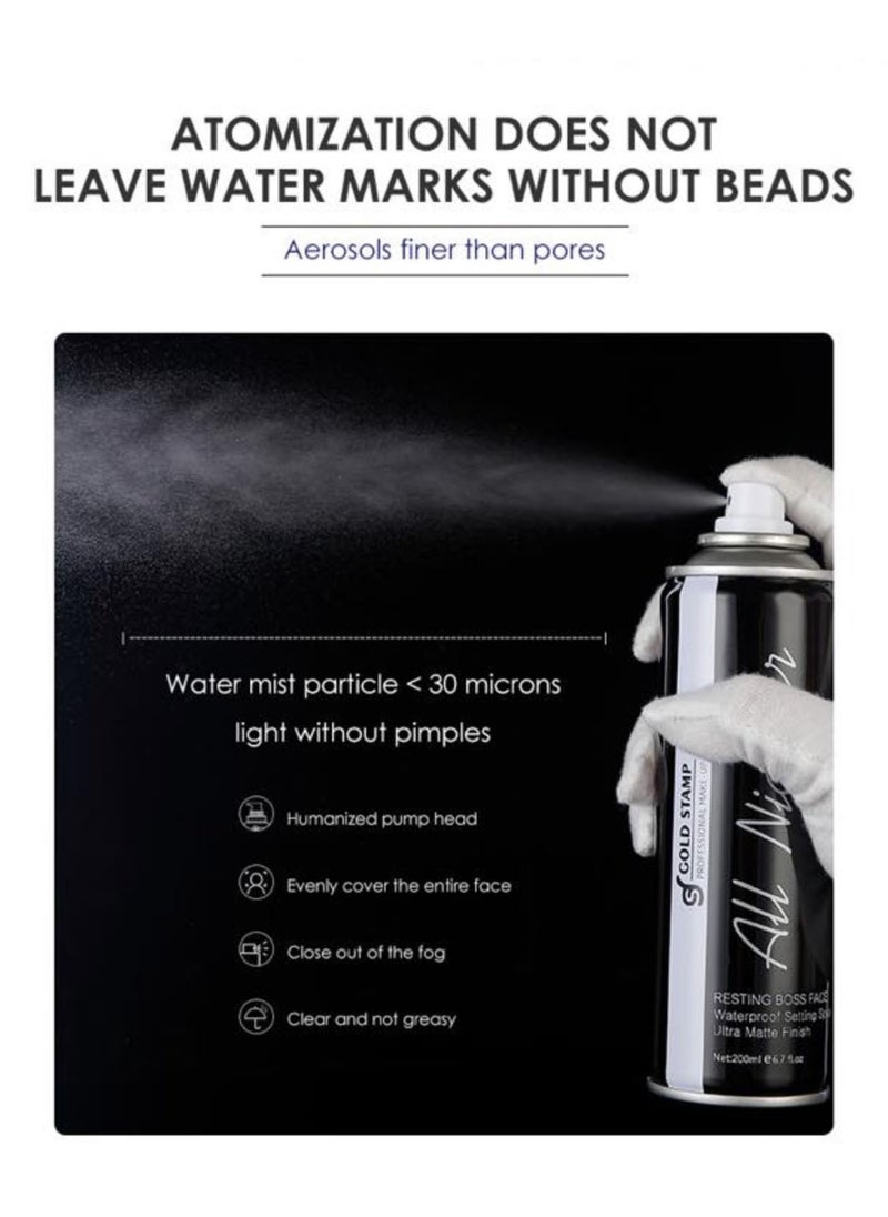 Handaiyan Setting Spray Makeup Dewy Finish Matte Mist Waterproof Ultra Long Lasting,Fresh,Non-sticky and Breathable Makeup Fixer Keep It Perfect Resting Boss Face for All Skins 200ml Clear  - Image 4