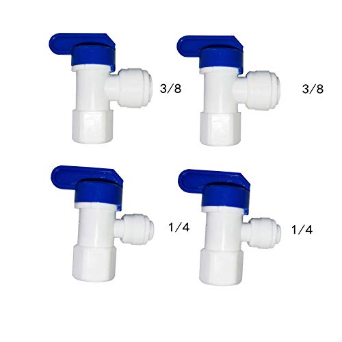 Malida Tank Ball Valve 1/4" FPT by 1/4",3/8" OD Tubing quick connector for RO Water Reverse Osmosis Filter system set of 4 - Image 2