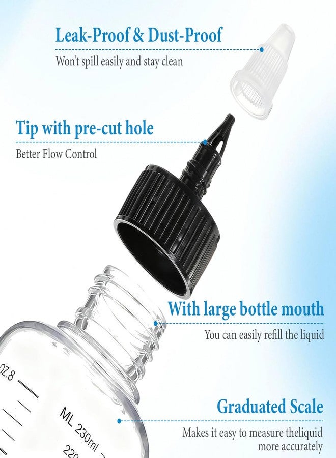 VANTOBEST 2 Pack 8.5oz Hair Dye Applicator Bottles Clear Plastic Squeeze Bottle with Graduated Scale and Twist-On Tip Cap Hair Oil Color Dispenser for Salon Stylist Home Use - Image 3