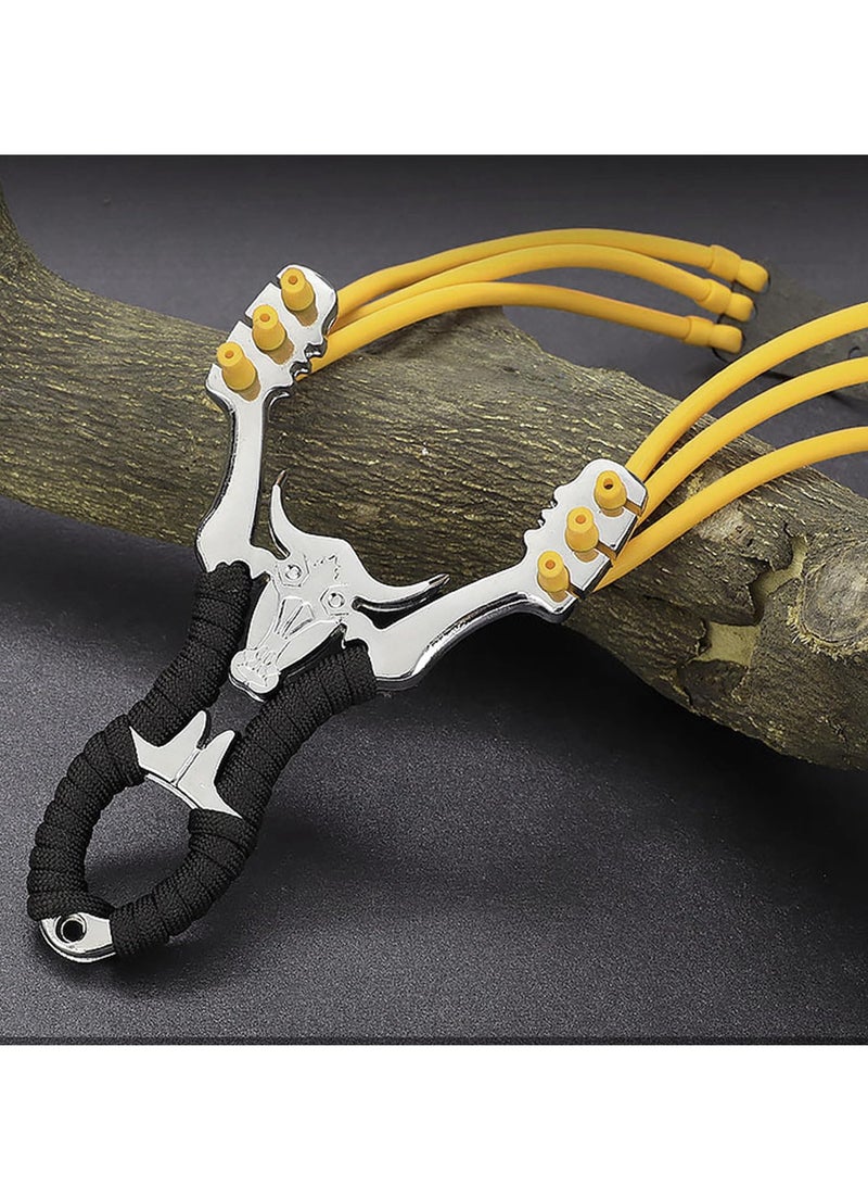 Generic Alloy Steel Slingshot with Titanium Alloy Sight, High-Elastic Bands, and Ergonomic Grip for Hunting, Shooting, and Competitions  - Image 2