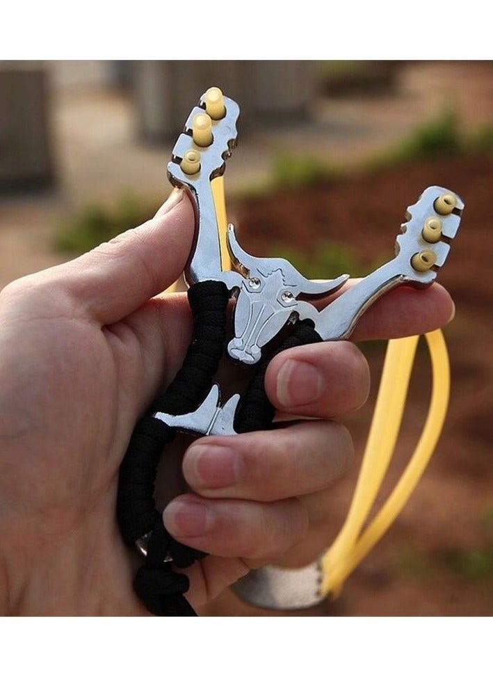 Generic Alloy Steel Slingshot with Titanium Alloy Sight, High-Elastic Bands, and Ergonomic Grip for Hunting, Shooting, and Competitions  - Image 3
