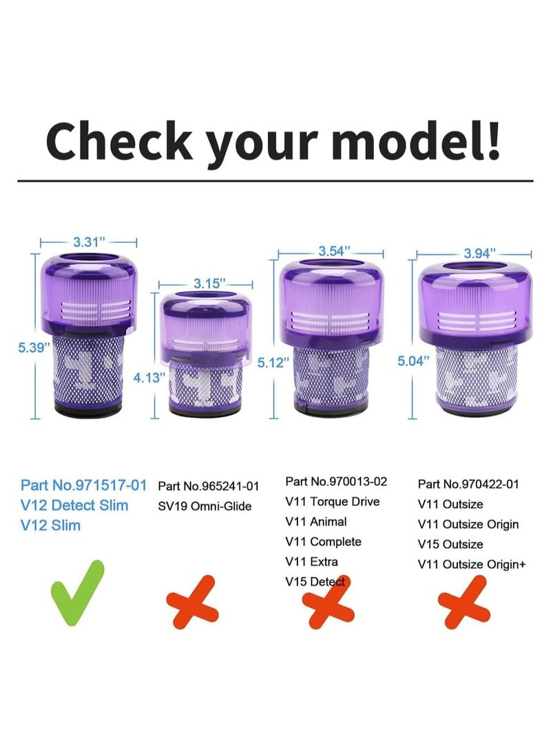 Filter Replacement for Dyson V12 Detect Slim Vacuums, V12 Slim Vacuums, Compare to Part 971517-01. (NOT for SV12 Vacuum)  - Image 3