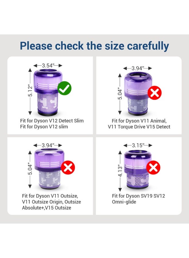 M.A&F's 2 PACK Filter Replacement for Dyson V12 Detect Slim Cordless Vacuum and V12 Slim Vacuums, Compare to Part 971517-01（NOT for SV12 & V15 Vacuum） - Image 3