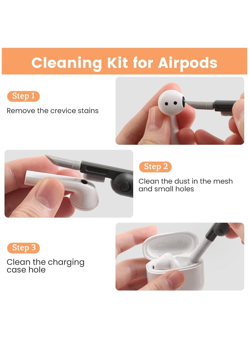 7 in 1 Electronic Cleaner kit, Cleaning Kit for monitor Keyboard Airpods MacBook iPad iPhone iPod, Screen Dust Brush Including Soft Sweep, Swipe, Airpod Cleaner Pen, Key Puller and Spray Bottle (Grey)  - Image 2