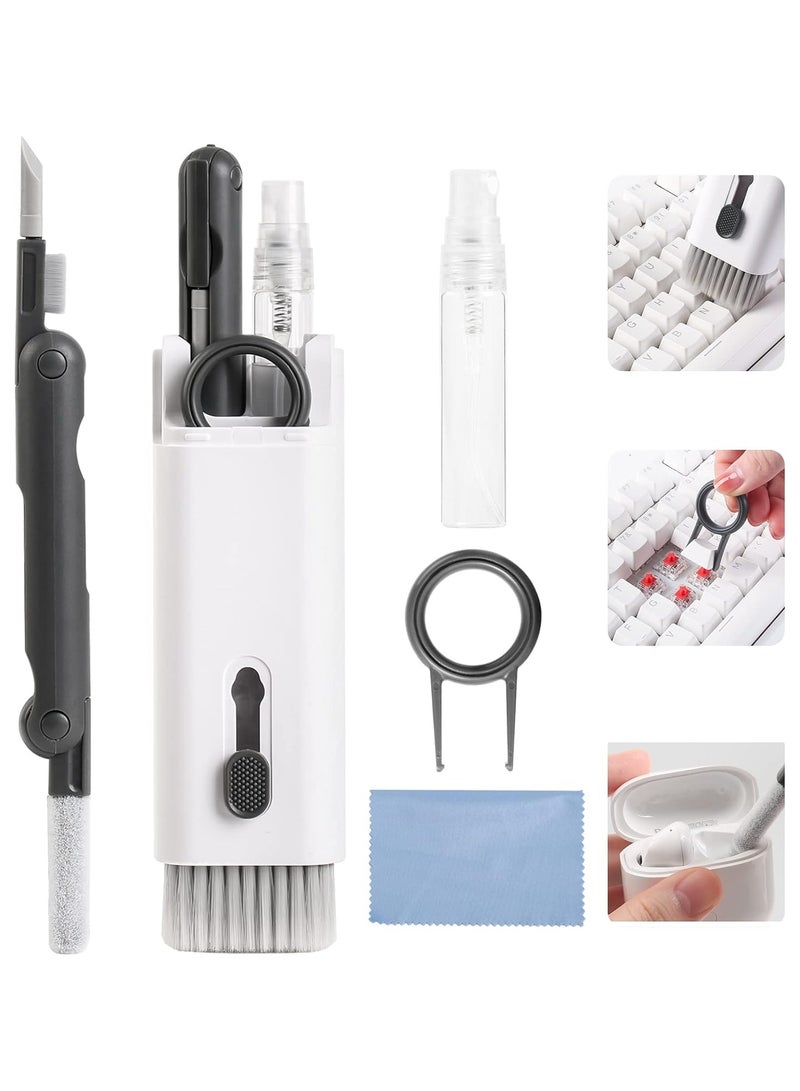 7 in 1 Electronic Cleaner kit, Cleaning Kit for monitor Keyboard Airpods MacBook iPad iPhone iPod, Screen Dust Brush Including Soft Sweep, Swipe, Airpod Cleaner Pen, Key Puller and Spray Bottle (Grey)  - Image 1