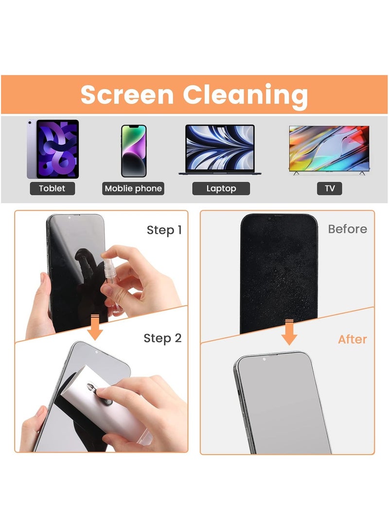 7 in 1 Electronic Cleaner kit, Cleaning Kit for monitor Keyboard Airpods MacBook iPad iPhone iPod, Screen Dust Brush Including Soft Sweep, Swipe, Airpod Cleaner Pen, Key Puller and Spray Bottle (Grey)