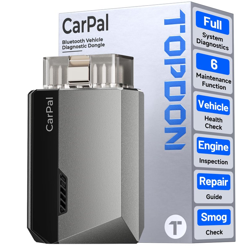 TOPDON Carpal OBD2 Scanner Bluetooth Scanner for Car All System Diagnostic Tool for iOS Android Vehicle Health Check 6 Maintenance Services Smog Check Repair Guide Performance Test