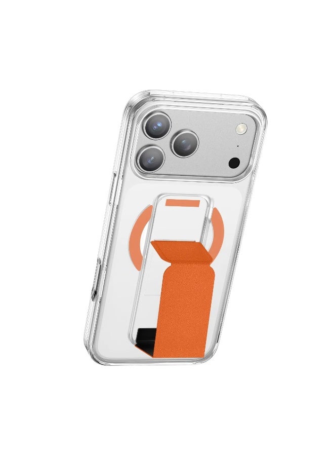 جرين ليون جراب ماج سيف لهاتف iPhone 17 Pro مصنوع من الجلد مع قفل مغناطيسي مزدوج الجوانب وحماية عالية الجودة / مقبض مغناطيسي - تيتانيوم برتقالي - Image 5