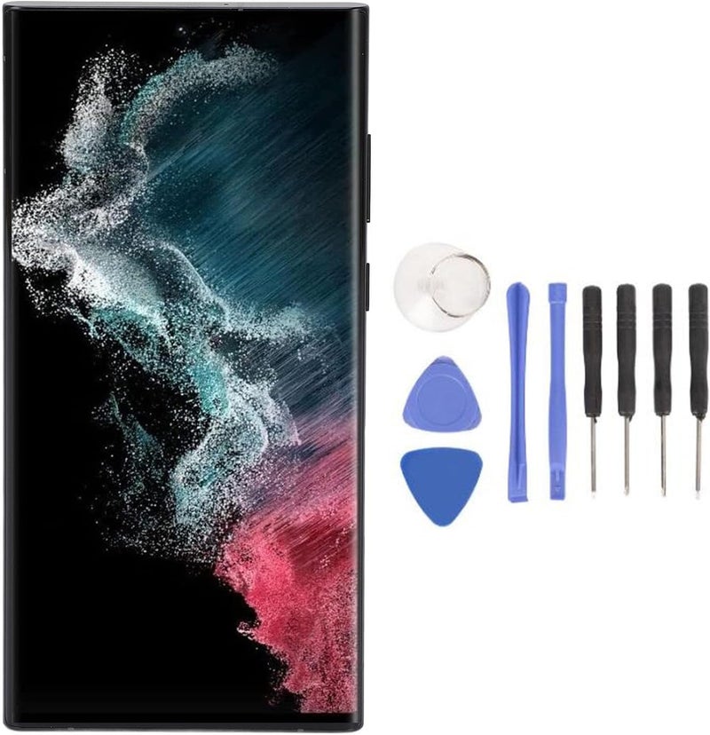 Yoidesu for S22 Ultra, OLED LCD Display Touch Screen Digitizer Assembly S22ultra SM S908B LCD Screen Replacement with Frame, 6.7 Inch (Matte Black) - Image 1