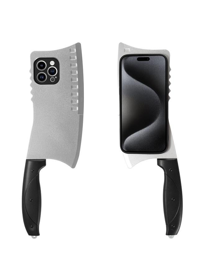 اس-توب جراب لهاتف iPhone 15 Pro Max مصنوع من مادة TPU + PC بتصميم سكين مطبخ مقلد - Image 1