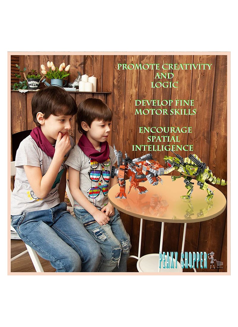 PEAKY KIDS - Dinosaur Model Building Blocks Collectible 3D Building Micro Mini Blocks Bricks Set Construction Learning & Educational DIY Stem Toy Engineering Kit Gift Toys for Boy - Image 1