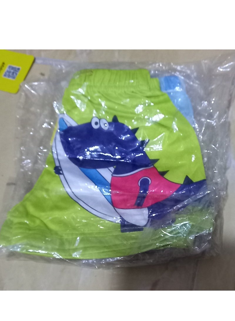 شورت سباحة فوسفوري للأولاد بنقشة ديناصور - Image 2