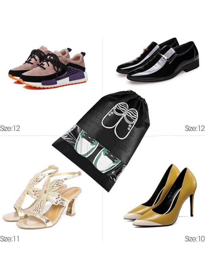 BigPlayer Premium Shoe Pouch Transparent Non Woven Fabric Shoe Cover for Travelling (Black Pack of 12) - Image 5