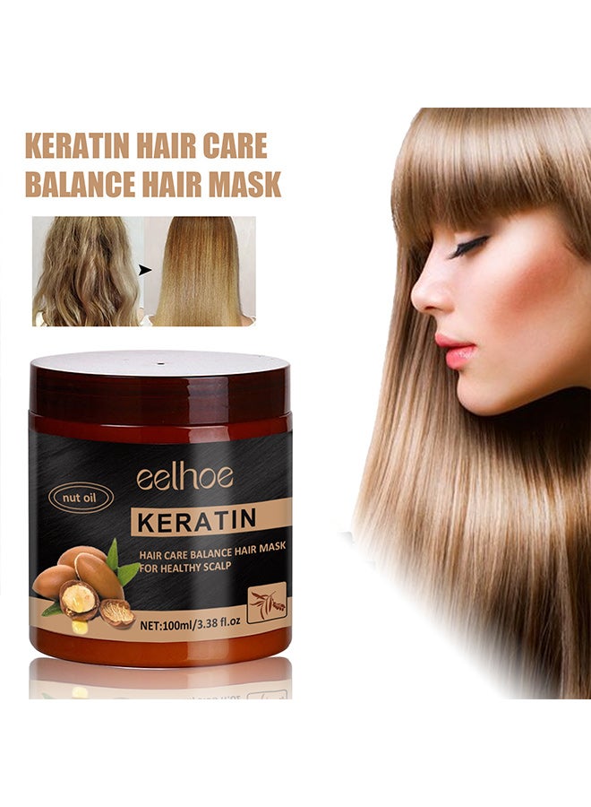EELHOE nut keratin hair mask smooths and nourishes hair to repair frizzy and dry hair - Image 4