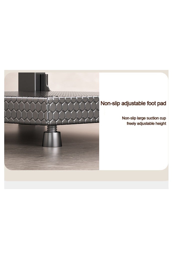 4-طبقة وعاء تخزين الرف ، المطبخ كونترتوب الطابق الدائمة تخزين الرف ، متعددة الوظائف تجهيزات المطابخ تخزين الرف ، متعدد الطبقات بالوعة مجلس الوزراء رفوف وحدة ، قابل للتعديل متعدد الطبقات تخزين الرف ، أسود - Image 3