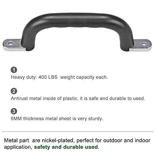 Dolibest Set of 2 Non-Slip Solid Playground Safety Handles, Swing Set Kids Safety Hand Grips for Playset, Climbing Frame, Play House, Indoor Monkey Bars & Treehouse Accessories, Black, 10" - Image 3