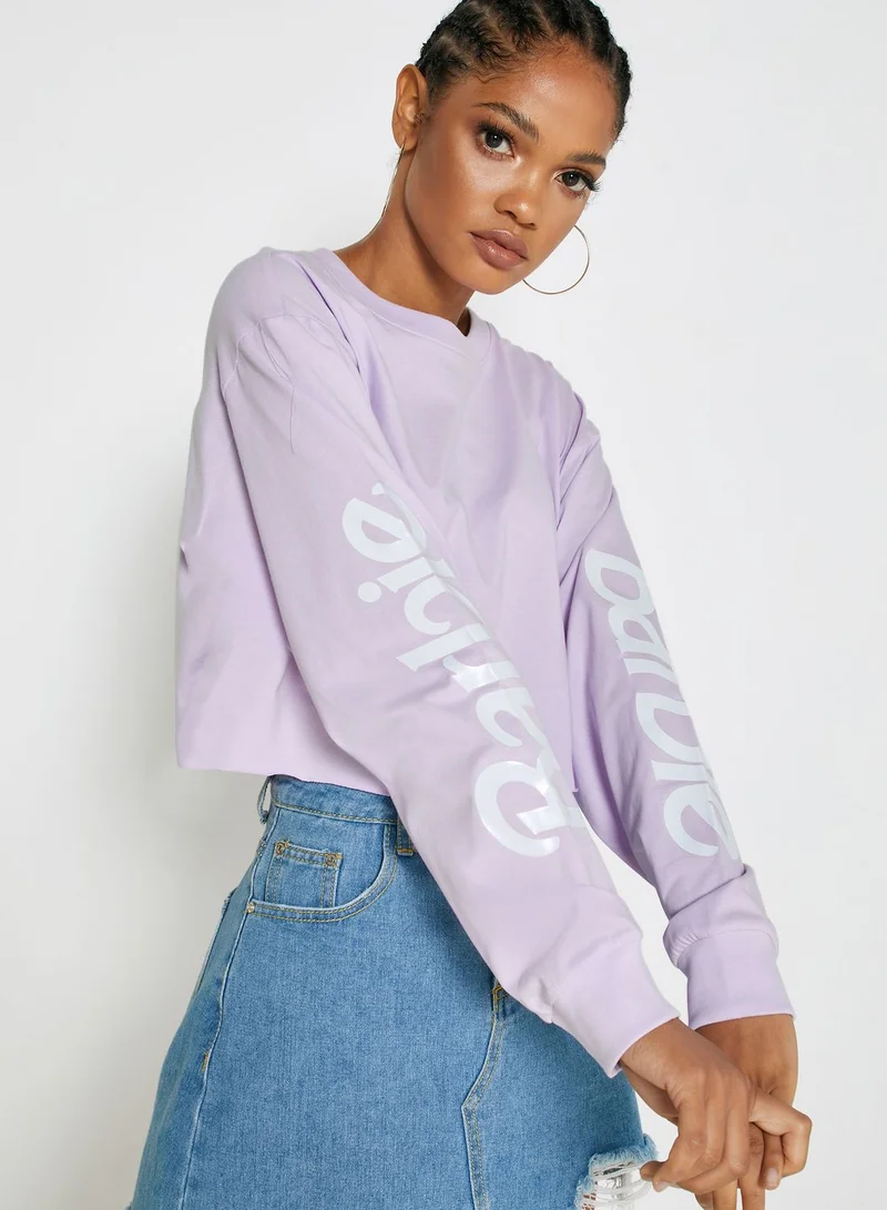 FOREVER 21 Barbie Cropped Sweatshirt