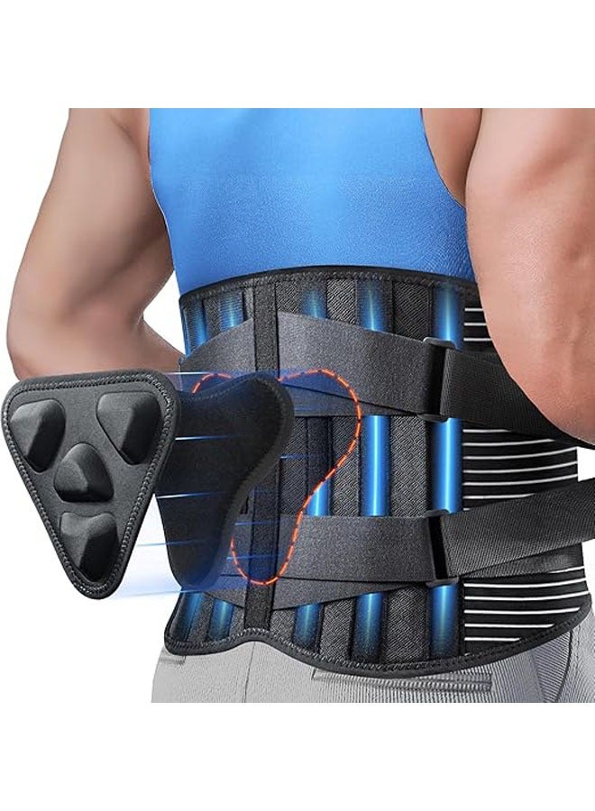 general Lower Back Pain Relief Back Support Strap with 3D Lumbar Pad, 6X Back Support Band, Male and Female Replacement Strip, Breathable Mesh - Image 1