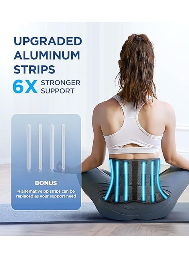 general Lower Back Pain Relief Back Support Strap with 3D Lumbar Pad, 6X Back Support Band, Male and Female Replacement Strip, Breathable Mesh - Image 4