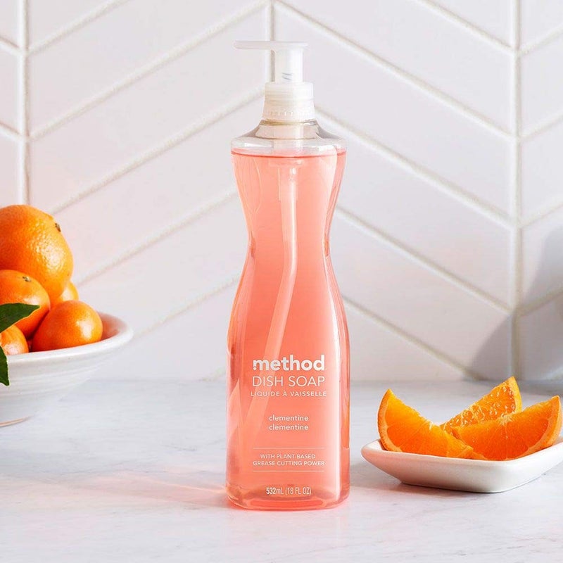 Method Gel Dish Soap, Clementine Scent, Tough on Grease & Stuck-on Food, Cruelty Free Formula, Made with Recycled Plastic, 18 Fl Oz - Image 5