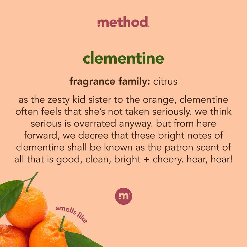Method Gel Dish Soap, Clementine Scent, Tough on Grease & Stuck-on Food, Cruelty Free Formula, Made with Recycled Plastic, 18 Fl Oz - Image 3