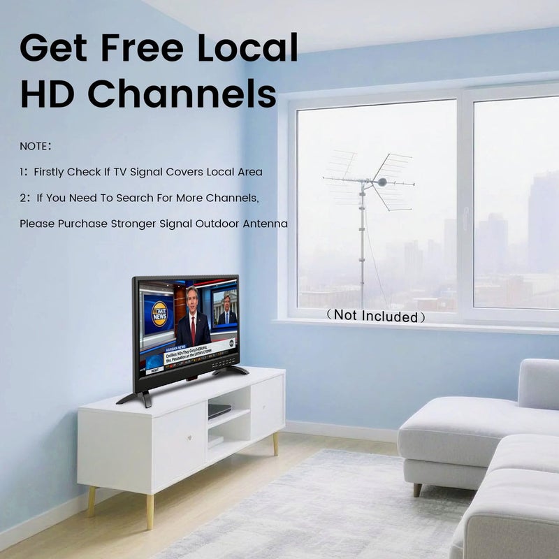 Feihe 19 Inch Flat Screen TV Built in Digital ATSC Tuners, 1080p LED TV with HDMI VGA AV USB Port for Kitchen, Bedroom, RV, Caravan, Camping, Outdoor - Image 3