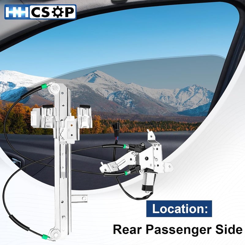 HHCSOP Rear Right Passenger Side Power Window Regulator with Motor for Chevy Tahoe, GMC Yukon, Cadillac Escalade (2000-2006) - Image 2
