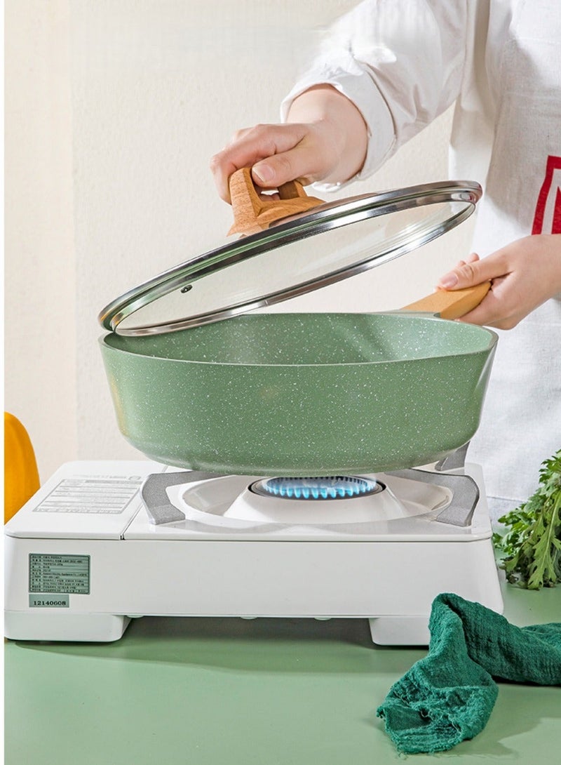 MGC Frying pan (with wooden handle and glass lid) is suitable for various stovetops and meets the cooking needs of different families. - Image 5