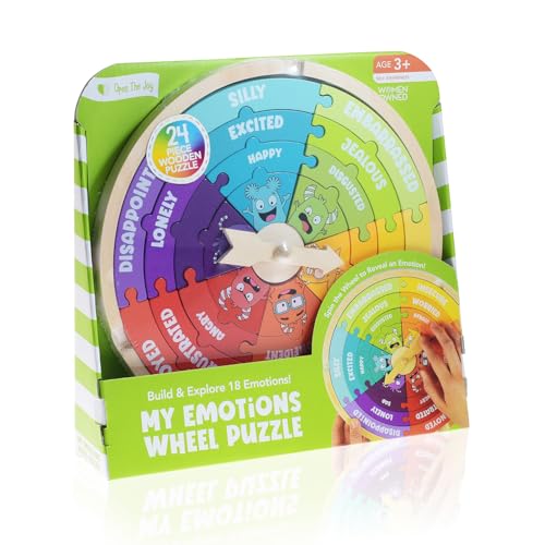 Open The Joy My Emotions Wheel Emotional Intelligence Mindfulness and Learning Toy for Kids Ages 3 and Up - Image 1